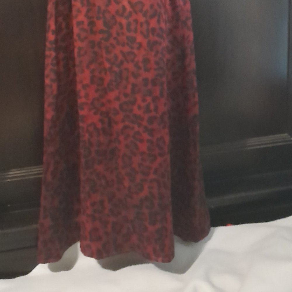 New Acrobat Maxi Silk slip dress Burgundy Red Brown Leopard Slit Spaghetti Strap - Picture 7 of 8